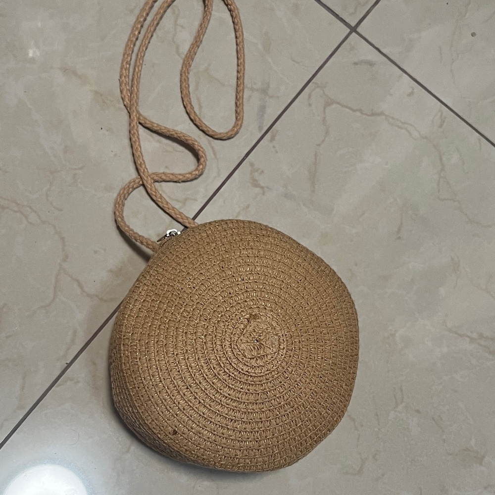 Round Tan Mini Bag